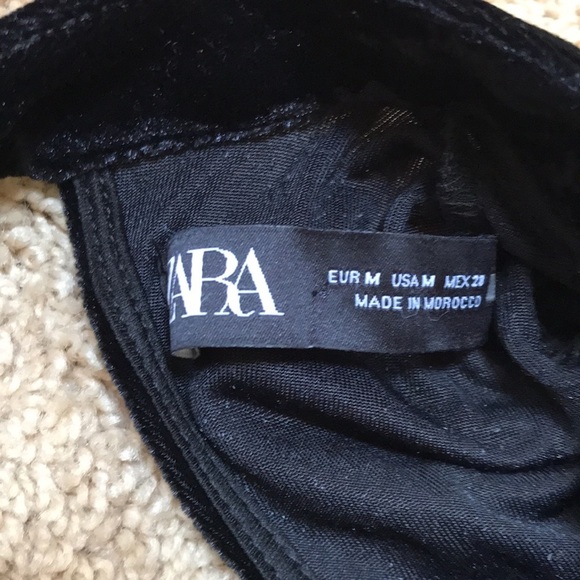 ZARA Size M velvet dotted mesh open back dress - Picture 9 of 12